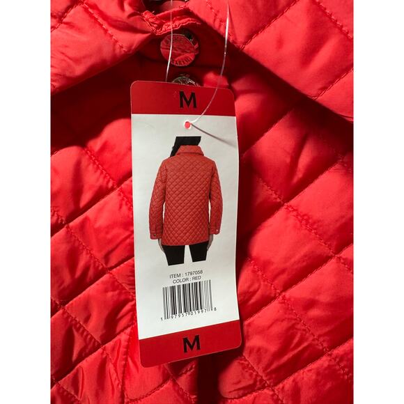New NWT Ann Klein Women M Medium Red Lightweight Puffer jacket coat - Picture 2 of 10